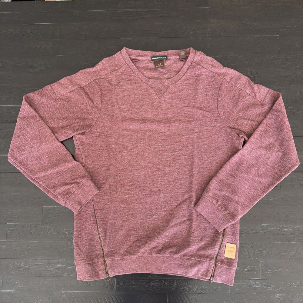 Scotch & Soda Homme Du Matin Side-Zipper Sweatshirt M Euro Minimalist Streetwear